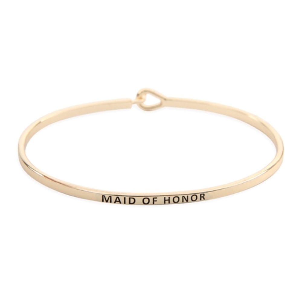 Maid Of Honor Gold Bangle Bracelet